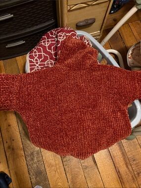 Cozy Chenille Turtleneck Sweater - Rust Red